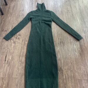 Soft Knit Green Long Sleeve Dress